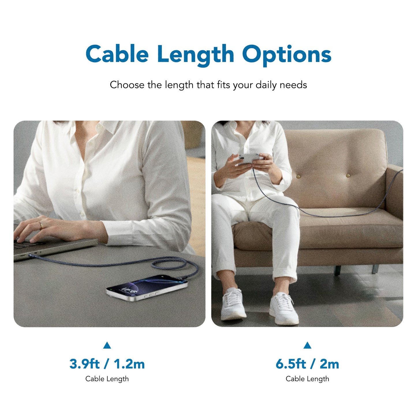 Juice Up Kevlar 100W USB-C to USB-C Cable (1.2M-2M)