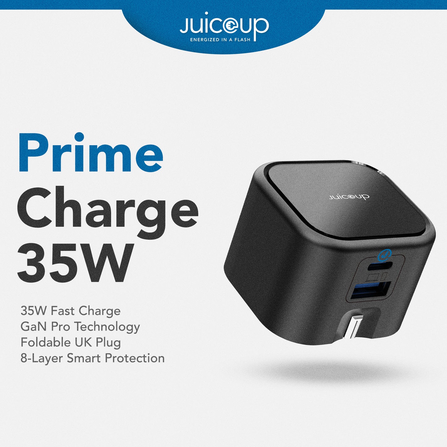 Juice Up PrimeCharge 35W 2-Port USB-A and USB-C Power Adapter