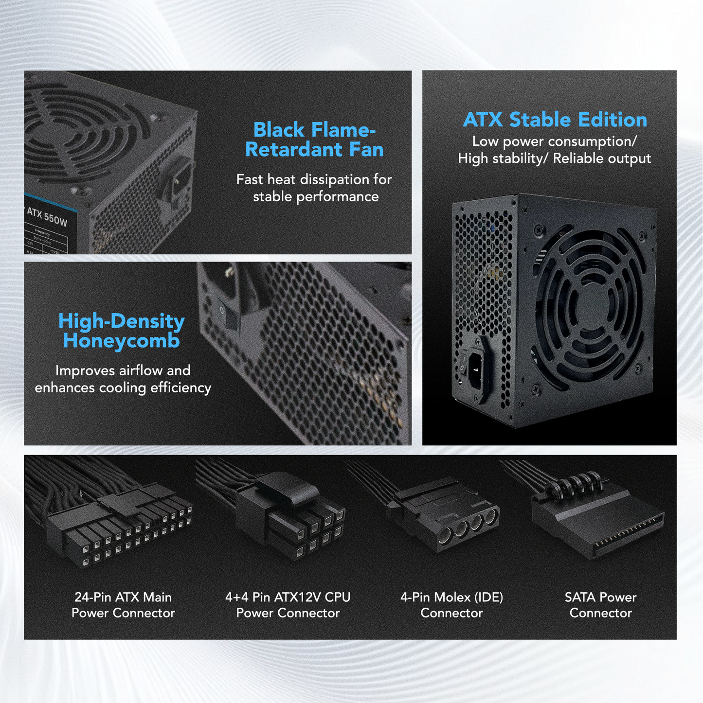 Juice Up CorePower 550W 24-Pin 12V ATX PSU Power Supply