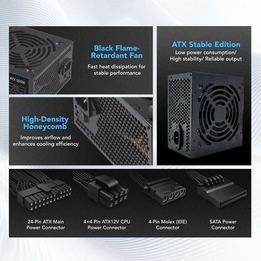 Juice Up CorePower 550W 24-Pin 12V ATX PSU Power Supply