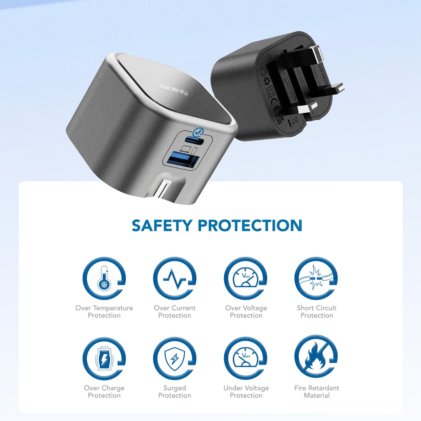 Juice Up PrimeCharge 35W 2-Port USB-A and USB-C Power Adapter