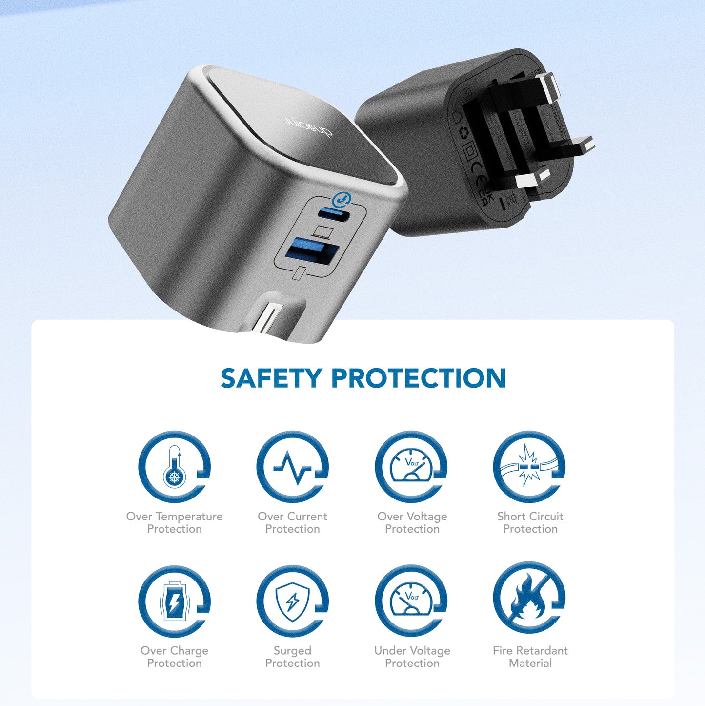 Juice Up PrimeCharge 45W 2-Port USB-A and USB-C Power Adapter
