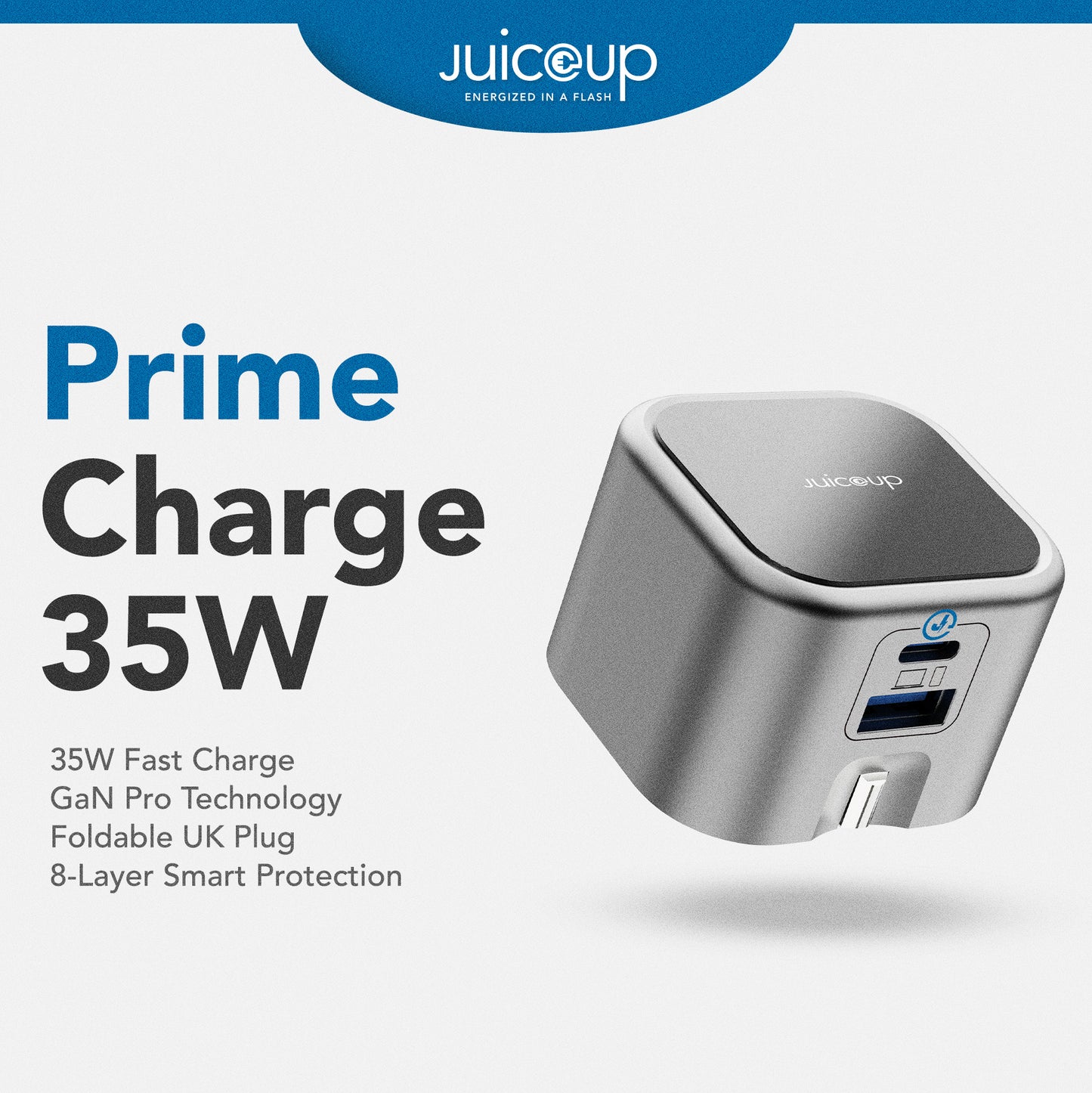 Juice Up PrimeCharge 35W 2-Port USB-A and USB-C Power Adapter